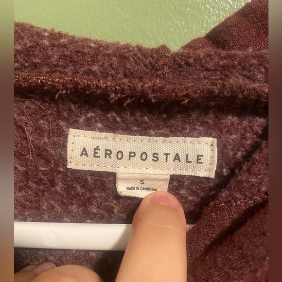 Aeropostale Burgundy Hoodie with Logo - Picture 2 of 3